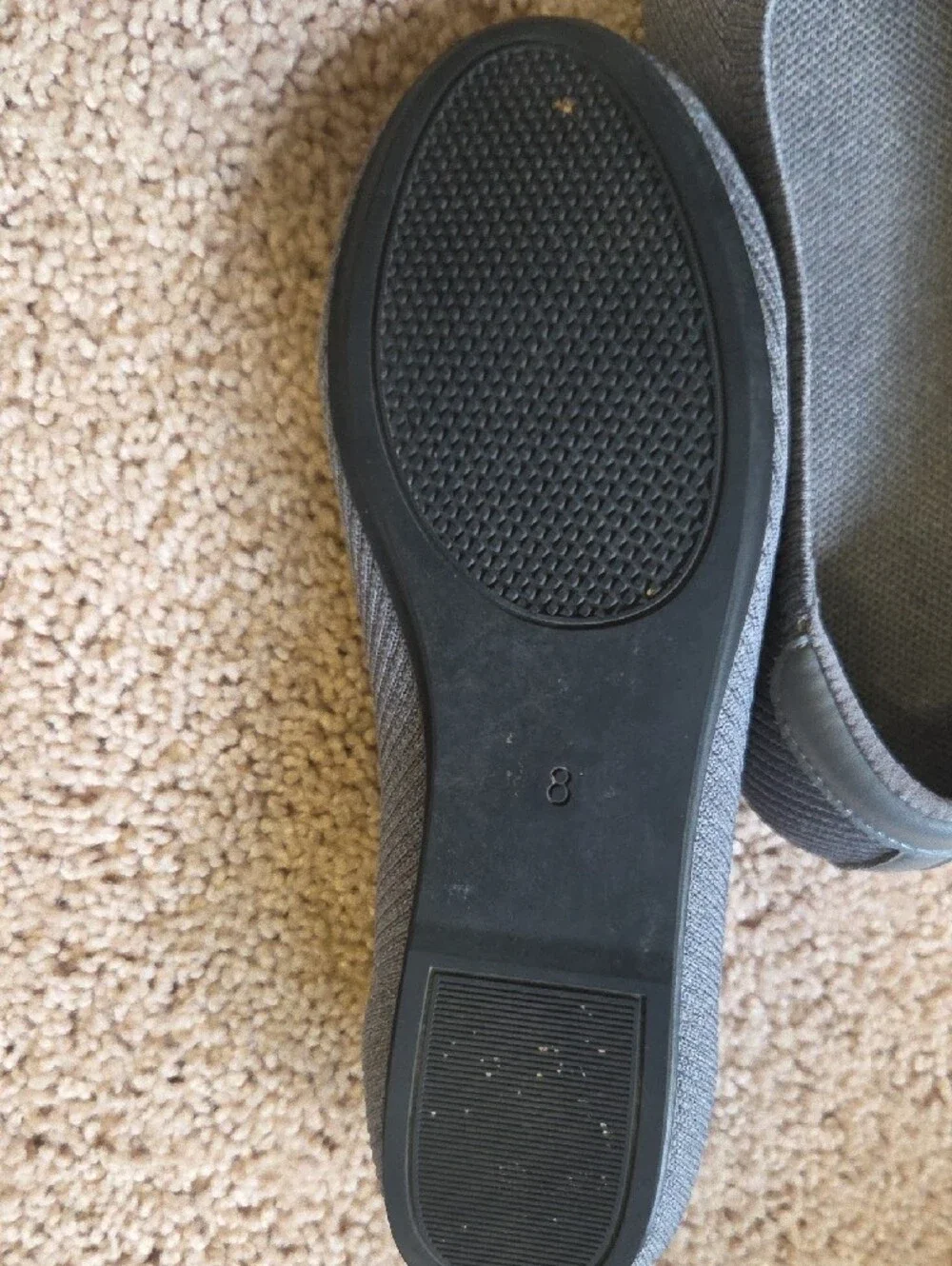 Women's Gray Knit Ballet Flats - Comfortable Everyday Slip-Ons